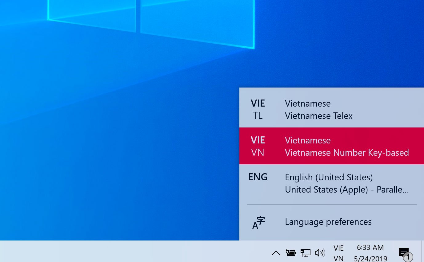 Cách bật bộ gõ tiếng Việt TELEX và VNI cho Windows 10 May 2019 | Tinh tế